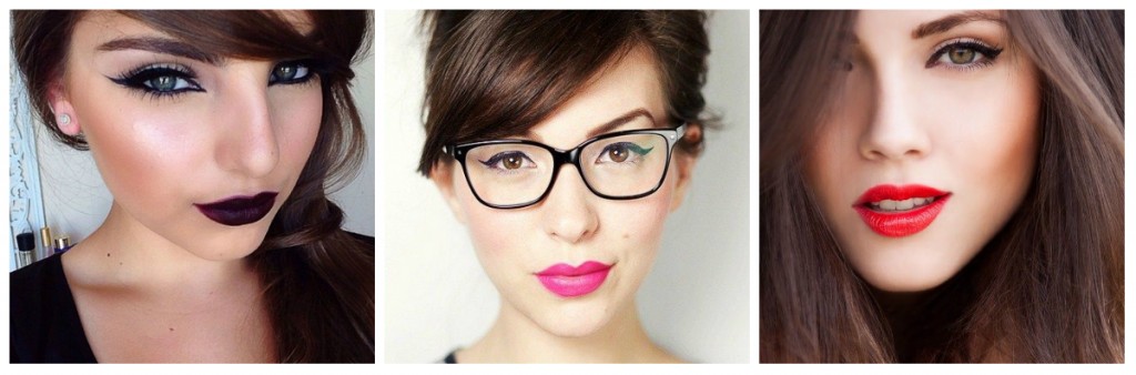 bold lips and cat eye